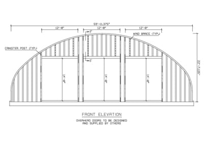 S-Model-60-wide-x-23-peak-x-120-long Container Trusses Covered Parking