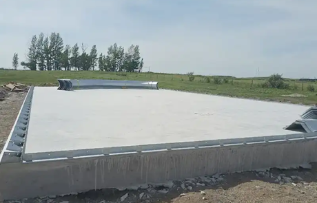 steel building foundation